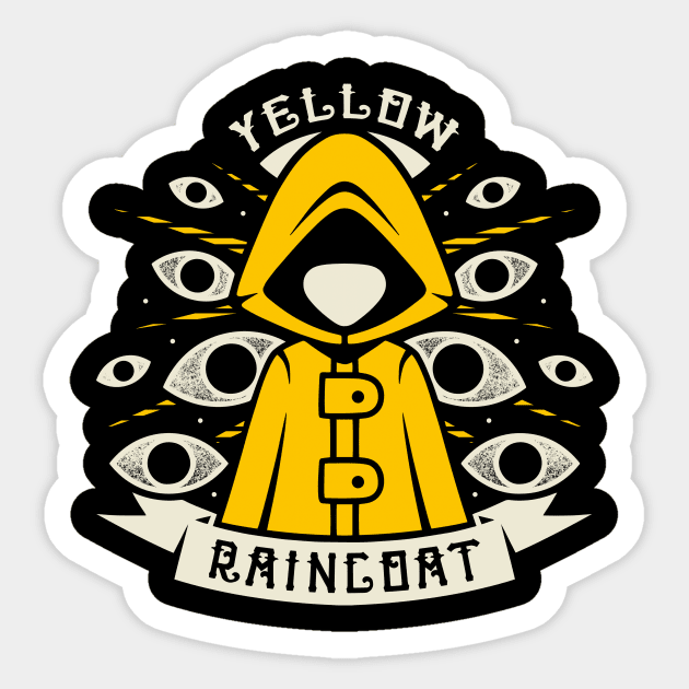 Yellow Raincoat Sticker by Alundrart